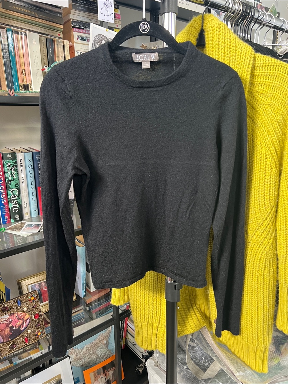 J. Crew Black Long-Sleeve Crewneck Top
